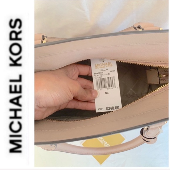 NWT authentic MK leather Dillon satchel fawn - Picture 7 of 7